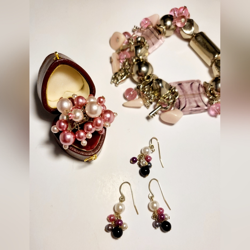 Murano Glass, Earrings & Matching Ring Set